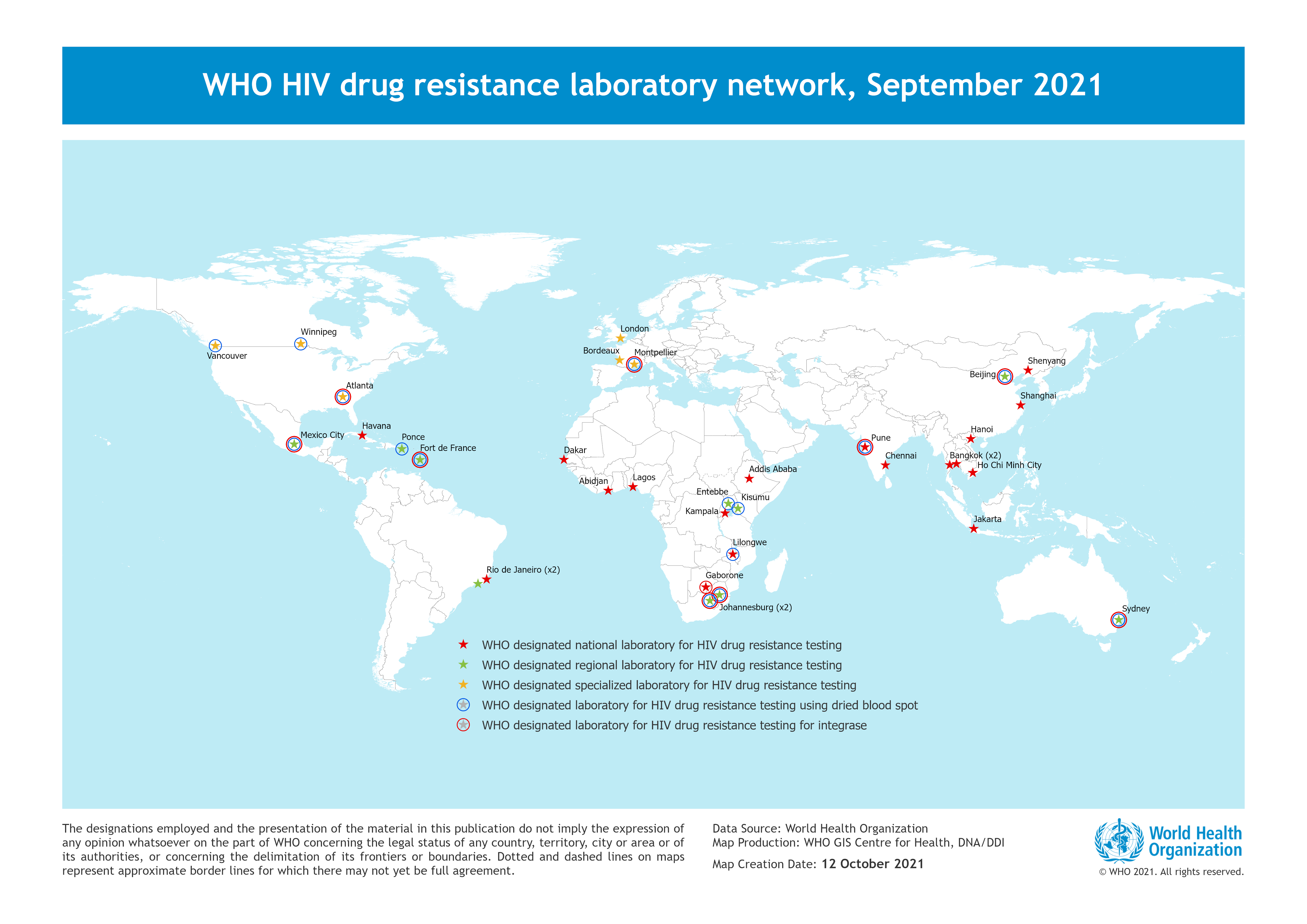 WHO HIV drug resistance laboratory network