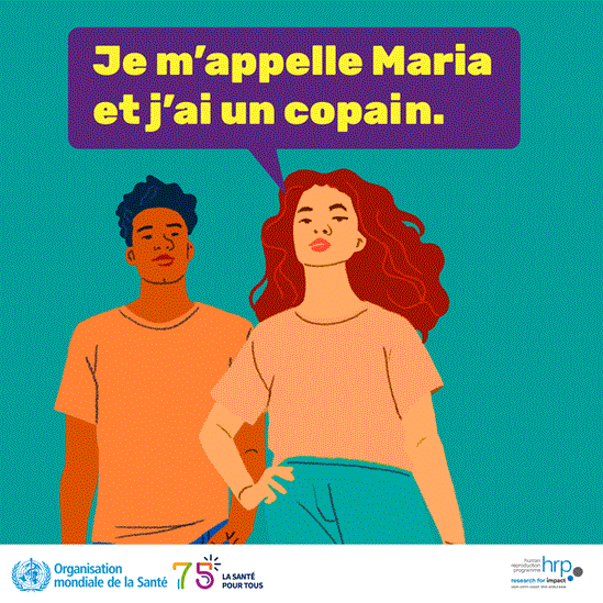 Je m’appelle Maria et j’ai un copain.