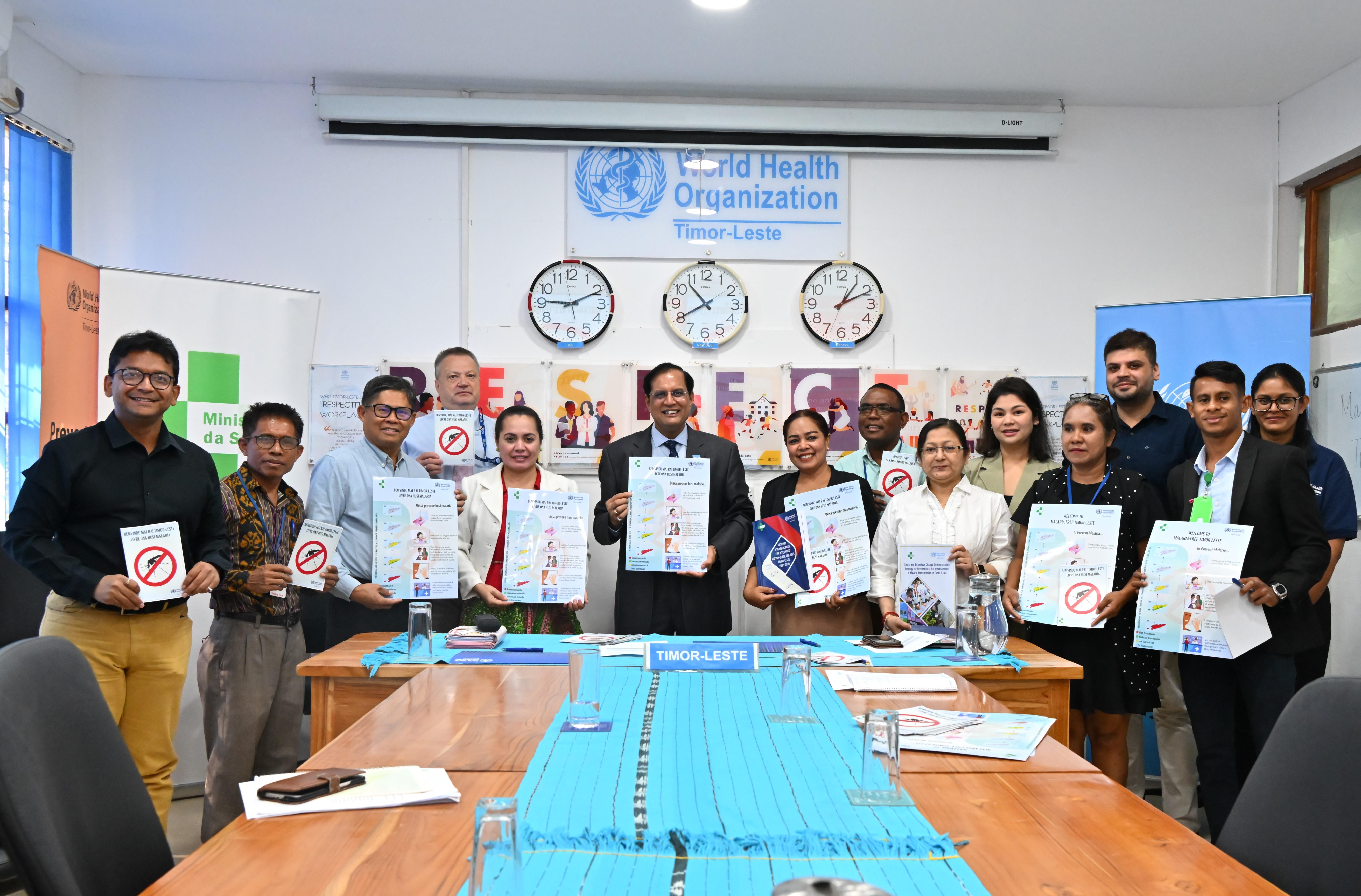 Malaria Team alongside Minister - WHO Cirilo